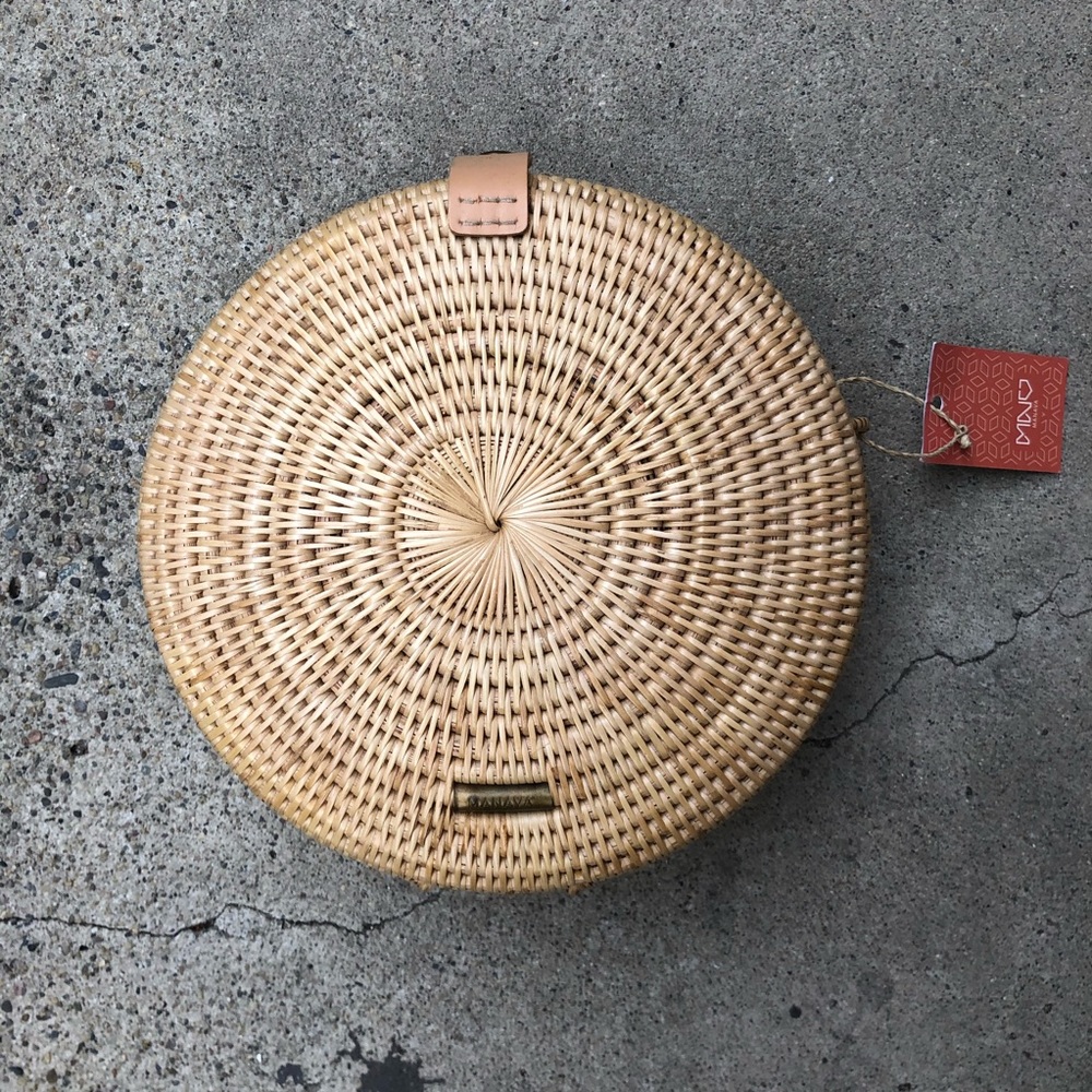 Round Rattan Crossbody